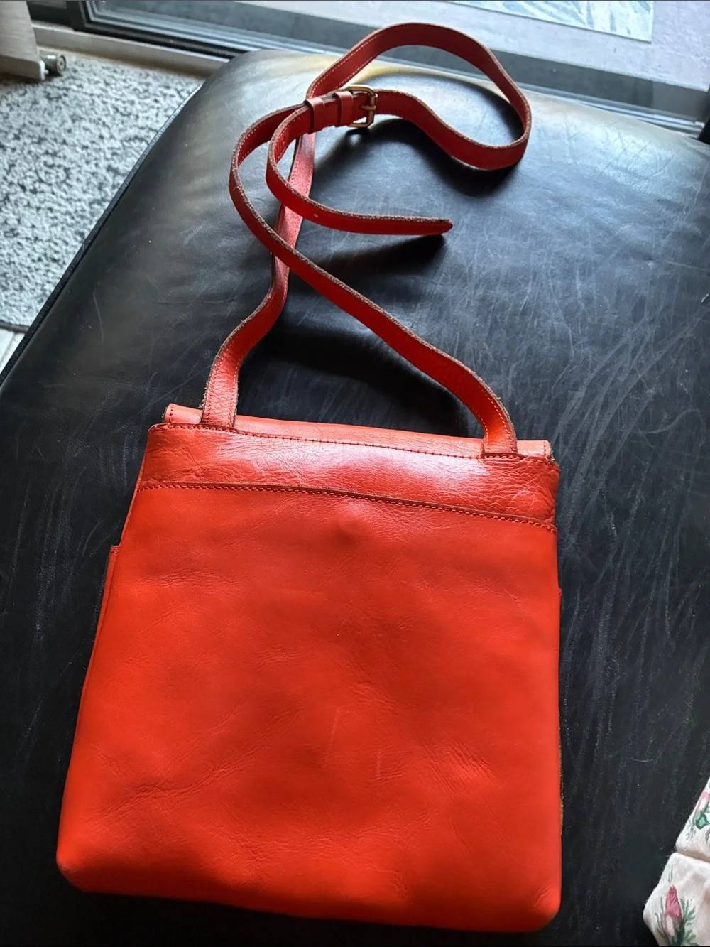 Patricia Nash Orange Leather Crossbody Bag